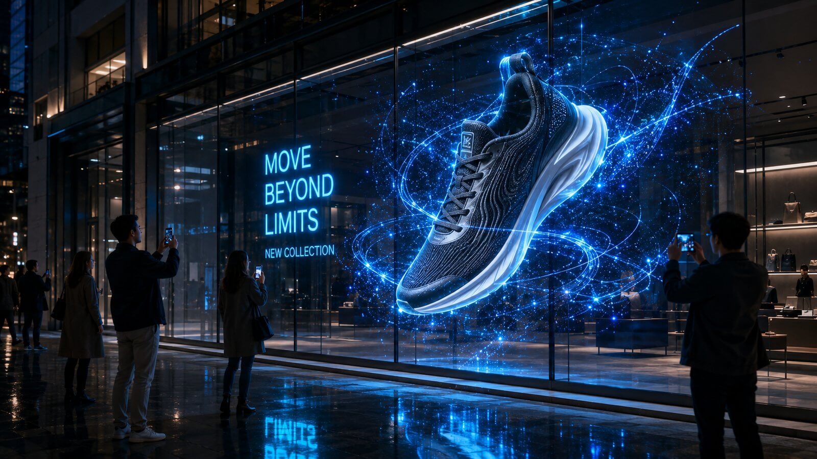 Product storytelling on transparent retail display